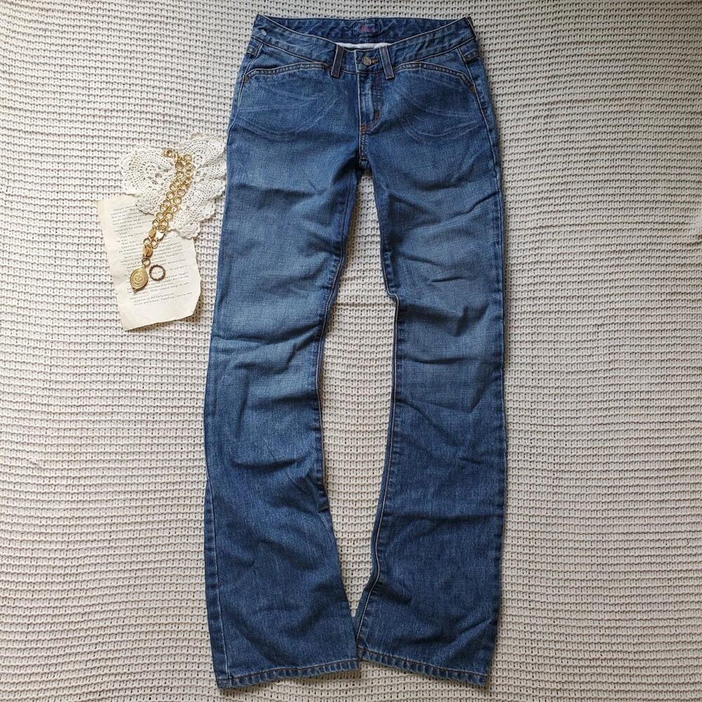 Y2k low rise flare blue jeans extra tall 33in inseam excellent condition